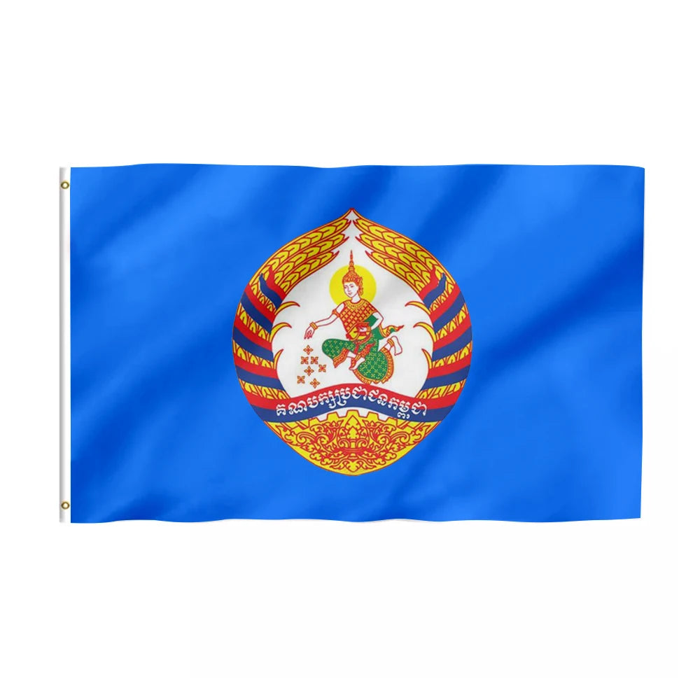 2023 Cambodian Election Custom Flag Thickened People's Party Digital Printed Custom Cambodian Flag Batch Customization