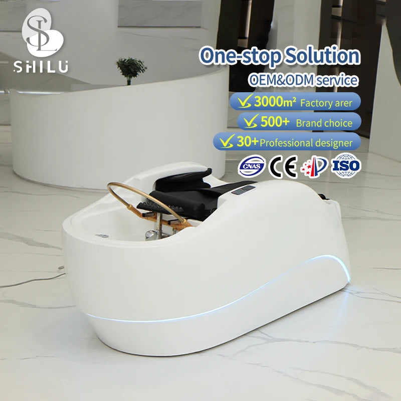 Durable Modern Therapy Head AM21 Whole Body Shampoo Bowl Chair Bed for Barbershop Hair Salon Factory Supply for Workshop