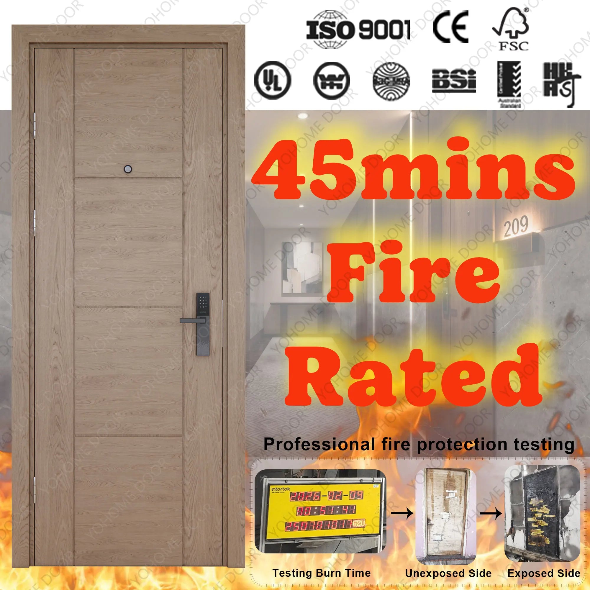 China Top Doors Supplier Custom Wooden Door Modern Hotel Door for Construction Project