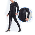 2 Pcs  Long Sleeve Compression Tight Gym Basketball Football Training Sportswear Fitness Sweatsuit Set Baselayer Top Bottom