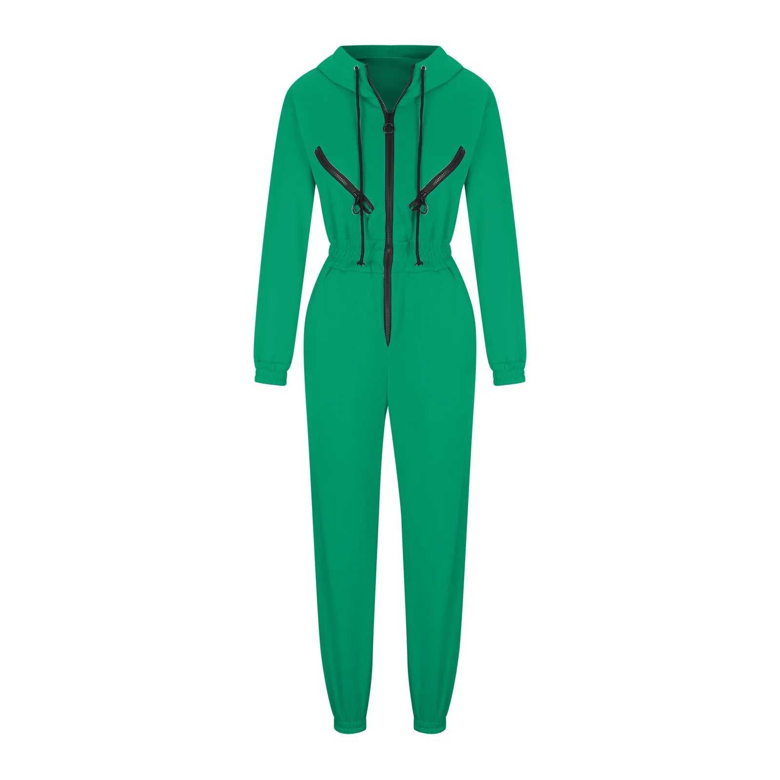 Hot Sale 2024 Women's Sports Casual Hooded Jumpsuit Spandex/Nylon Quick Dry Breathable Full Length