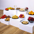 SHP Strong Wholesale Acrylic Buffet Riser Combination of Buffet Stand White Acrylic Buffet Display Riser Custom Size