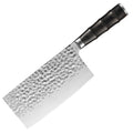 7-Inch Ergonomic Pakka Wooden Handle Chinese Cleaver Butcher Chopper 5CR15 Stainless Steel Durable Metal Kitchen Knife