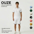 Summer Men's Casual Track Suit Sets Custom Logo Solid Color Breathable Knitted Fabric Polyester/Cotton Two-Piece Short Sleeve