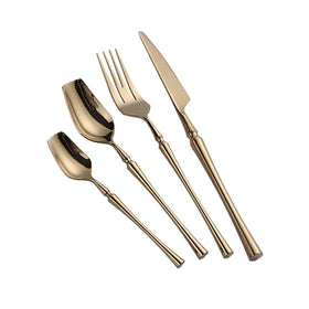 Luxury Mirror Polish Stainless Steel 304 Gold Flatware Cutlery Set for Wedding Events