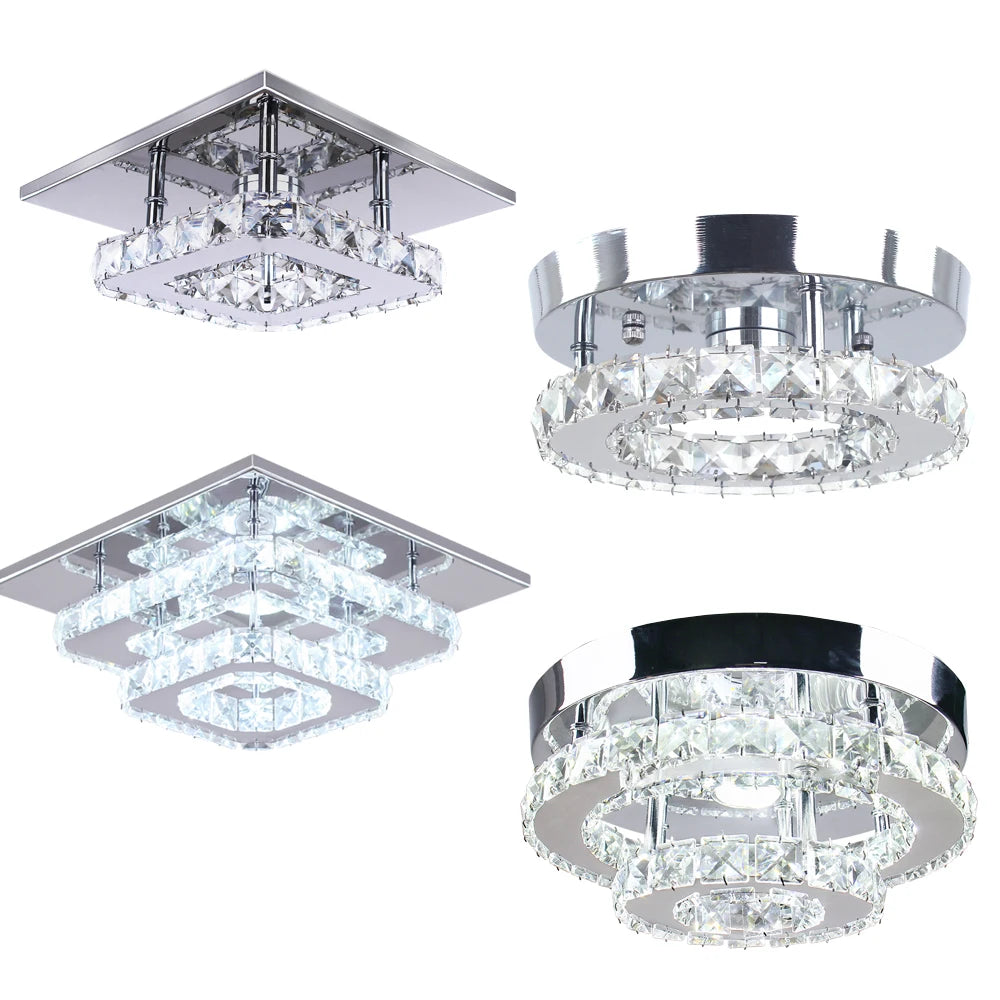 Nordic Style Modern K9 Crystal Chandelier Warm White Luxury Ceiling Light for Bedroom Chic Contemporary Chandelier Ceiling