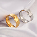 Stainless Steel Jewelry Moon Star Rings for Women Punk Small Pendant Women's Ring Wedding Party Girl Gift 2022 Trend