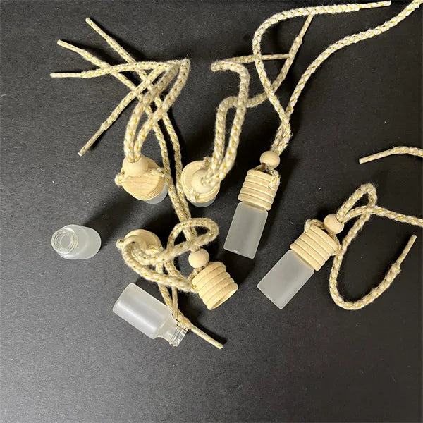 New Arrival 5ML Empty Frosted Car Perfume Bottles Air Freshener Auto Ornament Car Hanging Perfume Pendant for Essential Oil