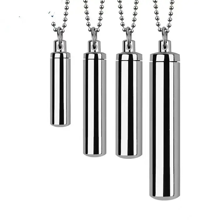 Different Size Stainless Steel Bar Cylinder Keepsake Ashes Holder Cremation Urn Necklace Memorial Perfume Bottle Pendant Love
