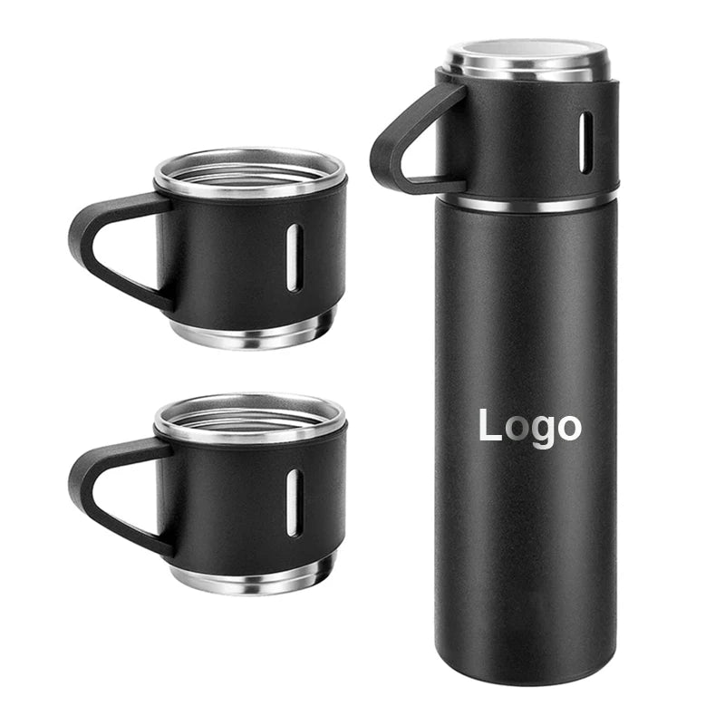 Reusable Water Bottle Set of 3 Water Bottles to Customize 304 Stainless Steel Water Bottle with Custom logo Flask Set with Cup