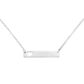Custom Engraving 18K Gold Plated Stainless Steel Bar Name Necklace Hollow Heart Dainty Friendship Initial Bar Necklace