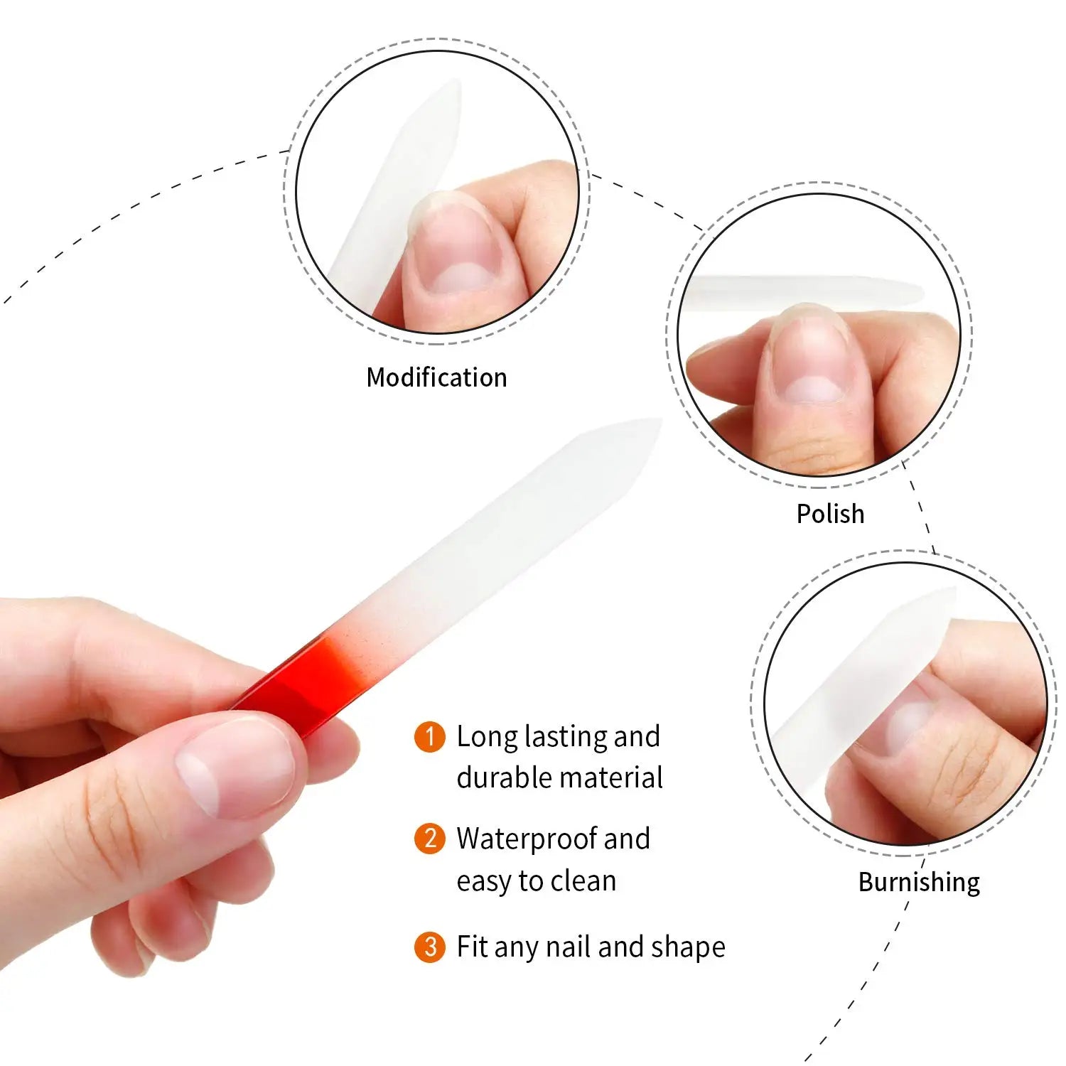 Custom logo Wholesale Salon Czech Crystal Glass Nail File Shape Nail with Pvc Bag Lima