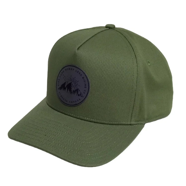 Customizable Leather Patch Plain Cotton Snapback Baseball Cap Hat Sport Cap