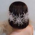 Jachon Bride Hair Headpieces for Bridal Wedding Silver Rhinestone Hair Piece Bridal Hair Accessories for Women and Girls