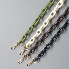 Meetee B-C165 New Fashion Retro Contrast Color Bag Seamless Acrylic Resin Wide Shoulder Strap Chain