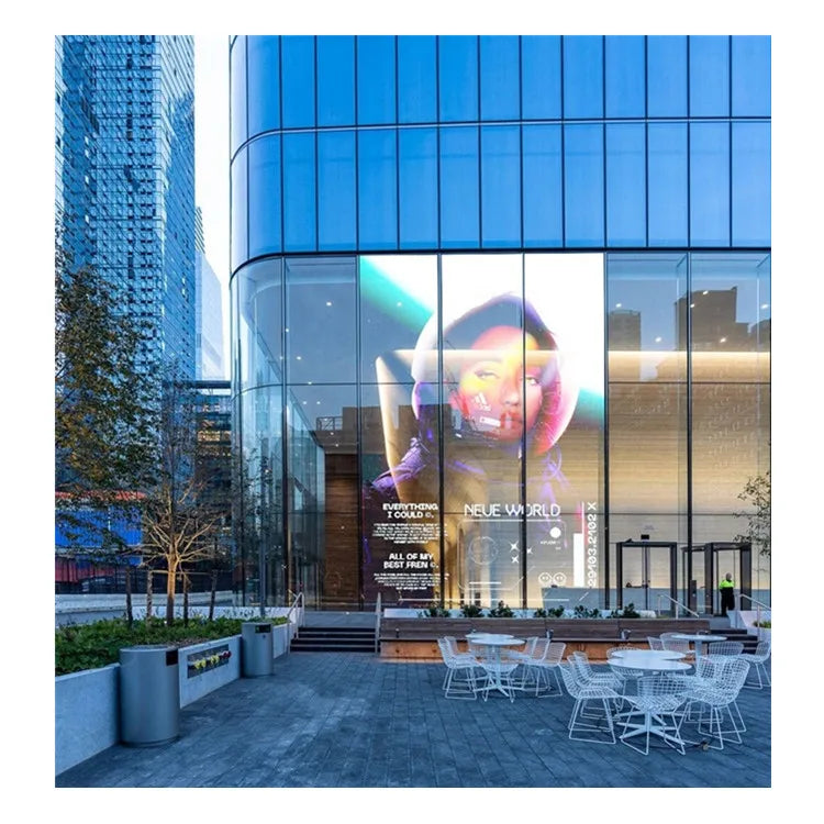 Best Quality High Brightness Colorful Self-Service Shopping Mall LED Transparent Film for Glass