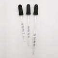 Straight-Tip Calibrated Essential Oils Eye Glass Dropper Pipette with Black Suction Bulb for Medicine Art Liquid Package