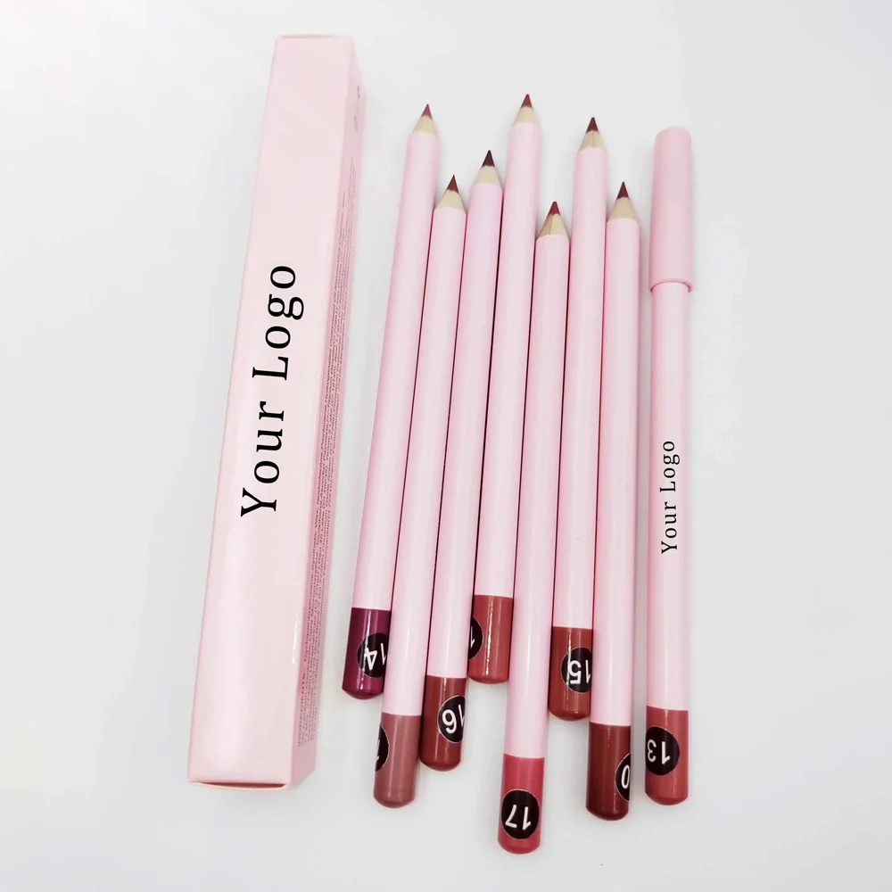 Wholesale Packaging Matte Creamy Lipliner Pencil Vendor Waterproof Long Lasting Vegan Private Label Pink Lip Liner