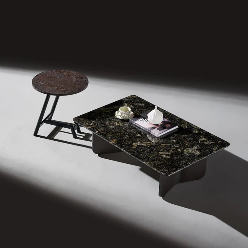 YSS Modern Design Living Room Furniture European Luxury Style Tea Coffee Table Natural Limestone Marble Solid Wood Contemporary