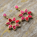 Retro Exaggerated Stud Earrings Empire Jasper Stones Hypoallergenic Brass Gemstone Jewelry Accessories for Party Moon Shape