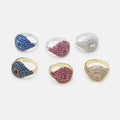 Jachon Fashionable Popular Geometrical Exaggeration Zircon Ring Gold-plated Simple Diamond Ring for Women
