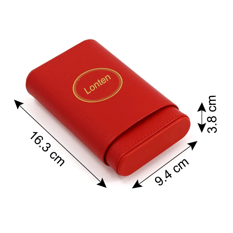 Classic PU Leather Cigar case  Inside Cedar Travel Cigar Holder