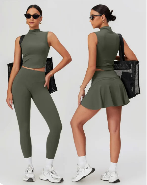 Bnice Two Piece Wholesale Women Sport Wear Seamless Vest Short Shirt Eco-friendly Fabric Pants Sets Gym Fitness Yoga Leggings