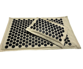 100% Natural Linen Hemp Fabric Yoga Exercise Beige Acupuncture Yoga Mat Shakti MatOrganic Coconut Filler Acupressure Shakti Mat