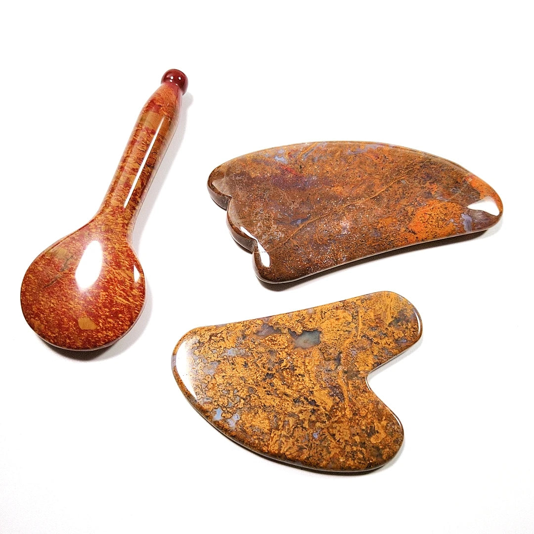 Huiying Factory Direct Spiky Mookaite jasper Guasha Tool with Spiky Good for Health Spiky Guastone