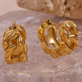 Dreamshow Fashion Jewelry Chunky Chain Shape Hoop Earring 18k Gold PVD Plated Stainless Steel Chain Earrings