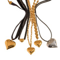 NS1302 Non Tarnish Waterproof 18k Gold Plated Stainless Steel Puffy Puffed Heart Charm Rope Choker Necklace