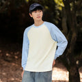 Custom High Quality 100% Cotton Luxury Drop Contrasting Colors Loose Fitting T-Shirt for Men Long Sleeve T-shirt