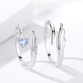 New Angel Feather Cupid Design Opening Ring Anniversary Wedding Engagement Adjustable Couple Rings Wedding Jewelry