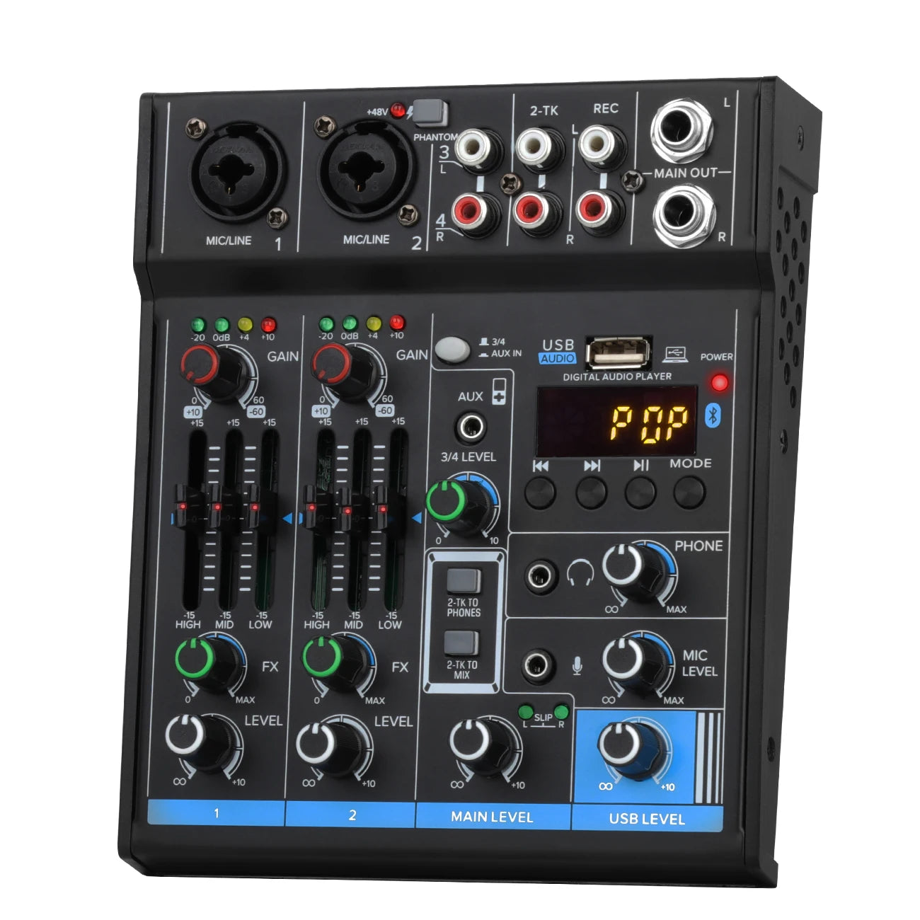 Biner M4 Professional 4 Channel Audio Mixer Portable Computer Live Recording 4 Channel DJ Digital Sound Mini Audio Console