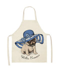 Cute Pug Pattern Apron Digital Printing Apron Kitchen Bib Apron