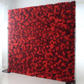 Artificial Red Rose Hanging Flower Wall Fabric Silk 3D Wedding Flower Wall Event Party Decor White Roll up Flower Wall Backdrop