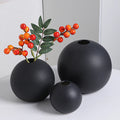 Handmade Nordic Ball Vase Creative Modern Ceramic Ornament with Elegant Chinese Style Porcelain Small Matt Glaze Office Hotel