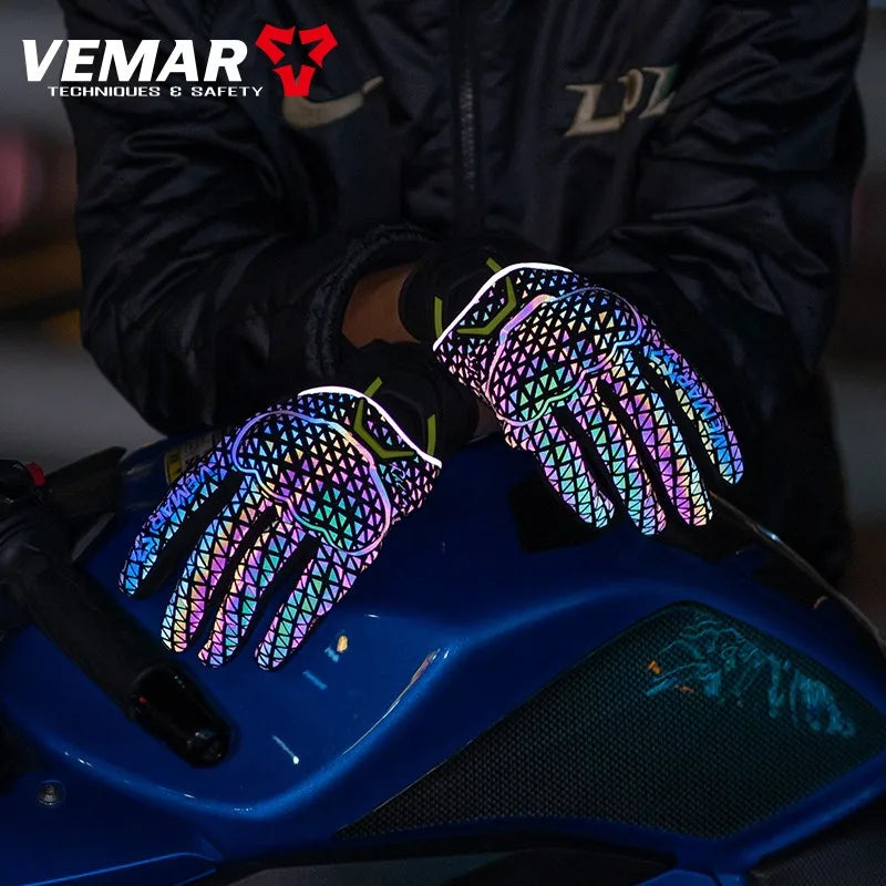 Winter Motorcycle Gloves with Touchscreen Waterproof Warm Reflective for Outdoor Sports-Windproof for Ski Motocross Bike Riding
