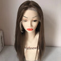 Wholesale Mongolian Remy Hair Light Brown #8 Jewish Lace Front Wigs Natural Color Transparent Lace