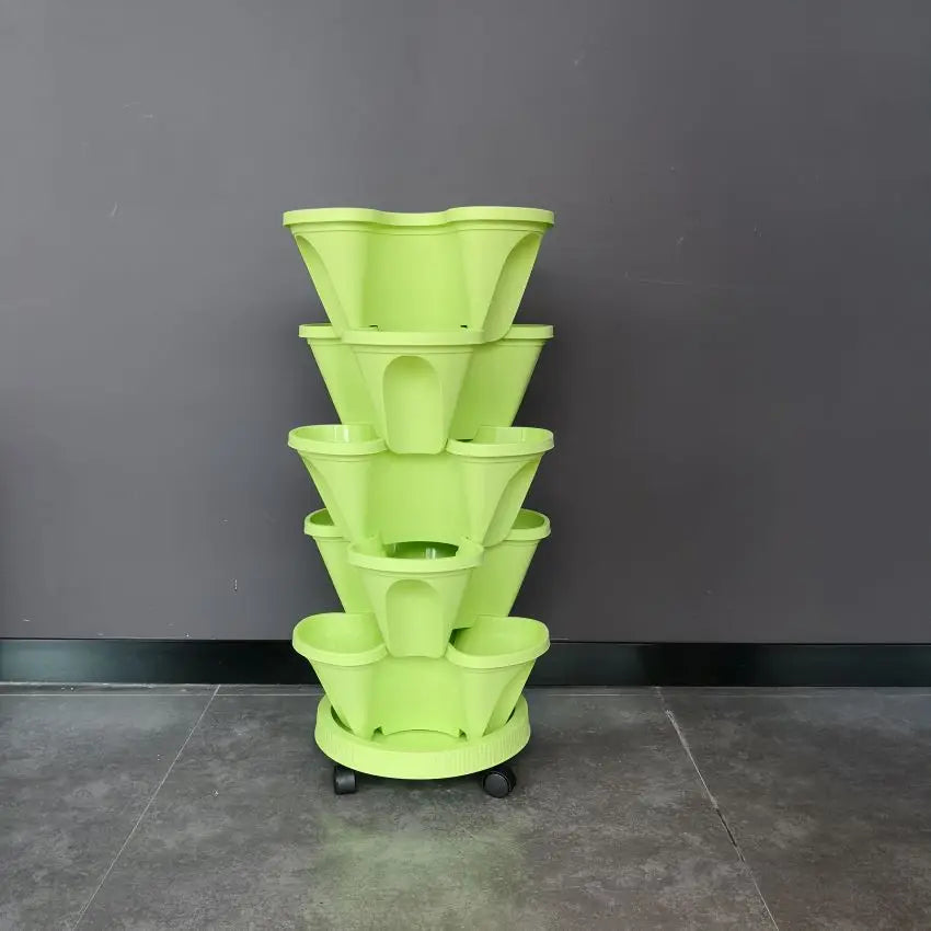 Stackable Vertical Colorful Plastic Strawberry Planting Pot Plastic Vegetable Planting Pot
