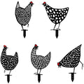 Plastic Handmade Simulation Rooster Silhouette Country Art 12cm Small Ornaments Easter Black Chicken Stake Statue Outdoor Garden