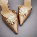 Elegant Rhinestone Pearl Tassel Women Wedding Shoe Charms Accessory Shoe Clip for Bride High Heel Decoration