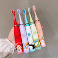 Kids Electric Sonic Toothbrush DuPont Soft Brush Heads Type-C Charging Smart Waterproof 4 Modes Cartoon Design 6pcs Heads