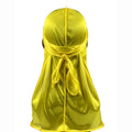Factory Wholesale Solid Color Silky Durags Bandanas Hiphop Silk Durag Long Straps Headwear 360 Waves Cap Durag for Men