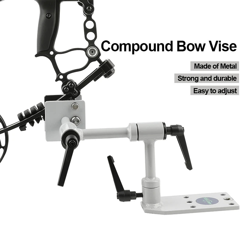 Archery Universal Metal Bow Vise Omnidirectional Adjustable Risers Limbs Bowstring Replacement Bracket Compound Bow Equipment