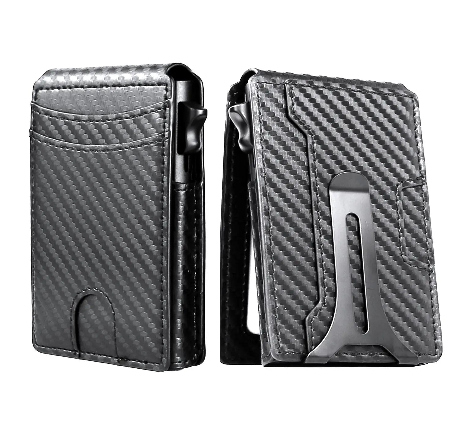 Travel Slim Minimalist Men's Credit Card Holder Wallet RFID Blocking Microfiber Synthetic Leather Designer