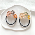 Hair Ties Ring with Flowers Rubber Bands Ropes Hair Elastic Bracelet Ponytail Holder Korean Hair Accessories for Women Girls