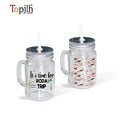 Factory Price Clear Mason Jars Custom Logo Glass Mason Jar Sublimation Blank Mug With Lid Straw
