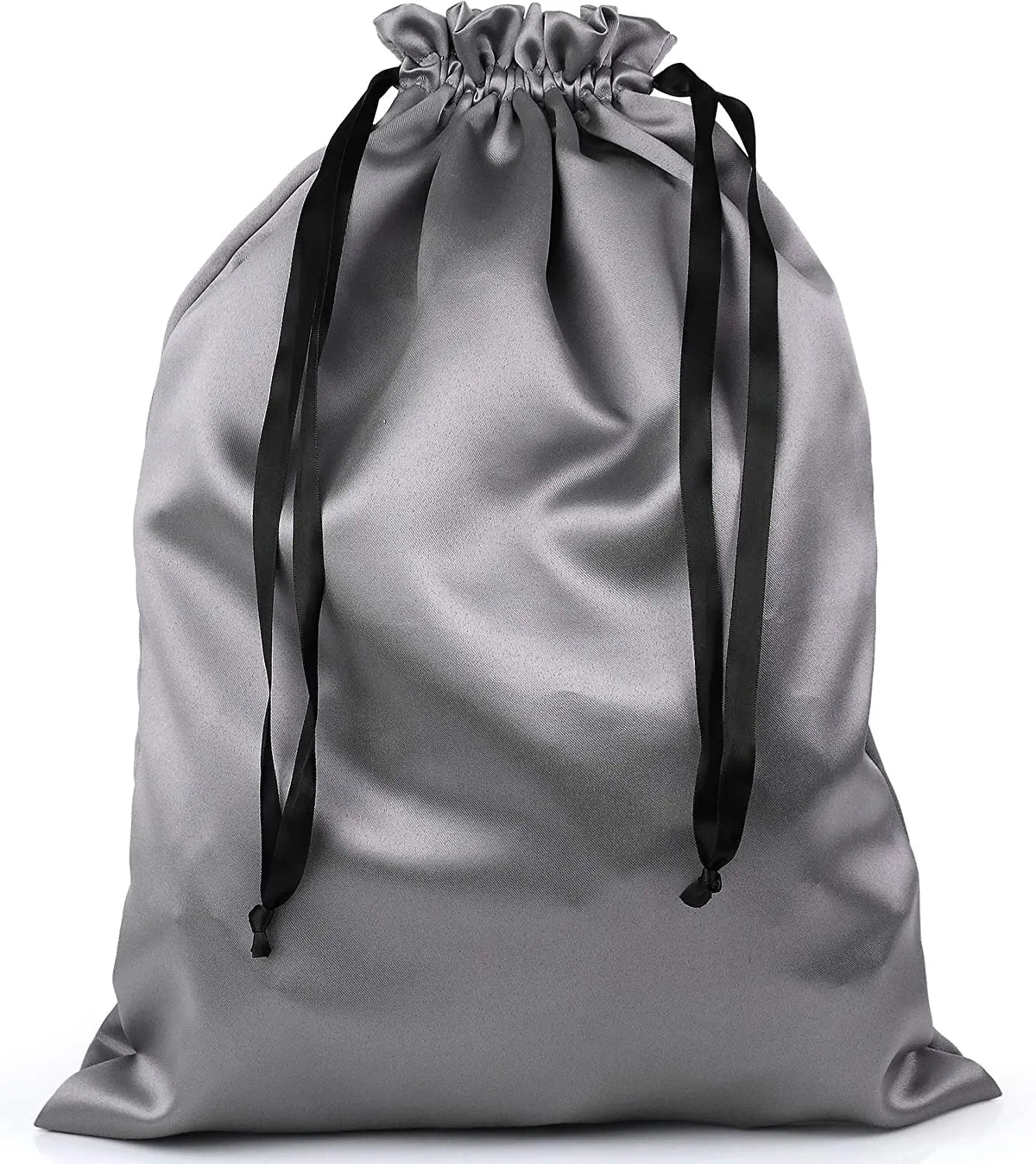 Custom Logo Silk Satin Dust Bag with Drawstring Pouch for Gift Shoes Jewelry Belts and Wigs Screen Printing Logo