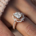 CAOSHI Romantic Wedding Ring with Round Brilliant CZ Prong Setting Fashion Jewelry Rose Gold Engagement Rings for Women